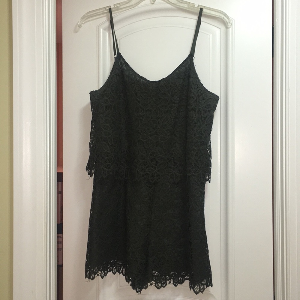 🎉WEEKEND SALE🎉Dark green lace romper